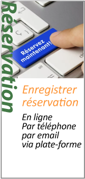 Enregistrement de la réservation par téléphone, en ligne ou via une plate-forme