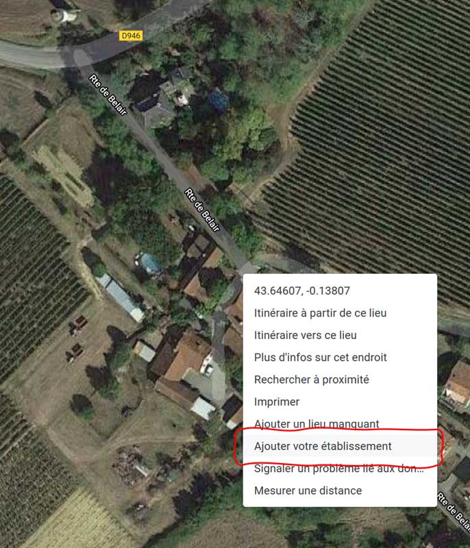 Ajouter votre établissement à partir de Google Maps